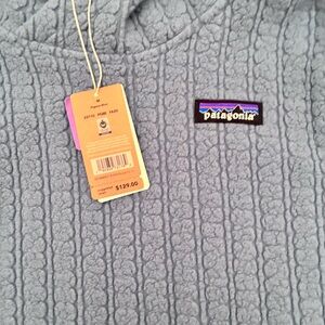Patagonia Pigeon Blue Hooded Fleece Pullover New With Tags M